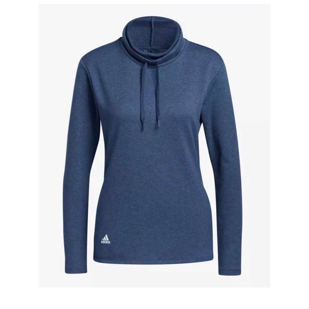 New Adidas Golf Blue Funnel Neck Pullover Sweatshirt Athleisure Top S
